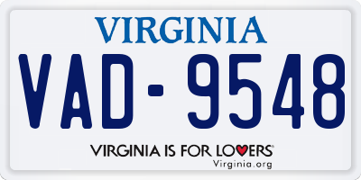 VA license plate VAD9548
