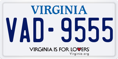 VA license plate VAD9555