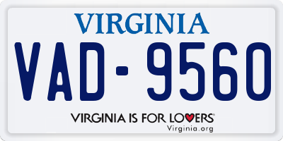 VA license plate VAD9560