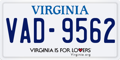 VA license plate VAD9562