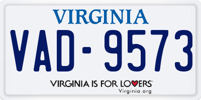 VA license plate VAD9573