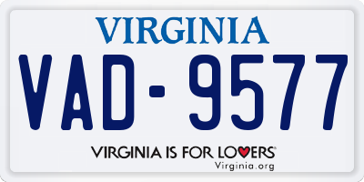 VA license plate VAD9577
