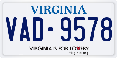 VA license plate VAD9578