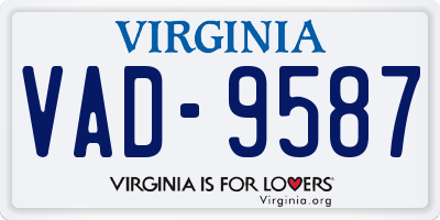 VA license plate VAD9587