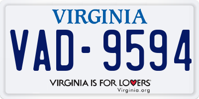 VA license plate VAD9594