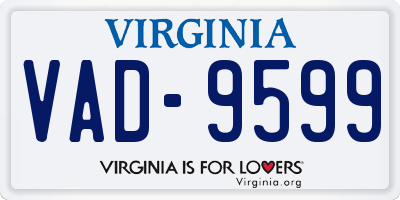VA license plate VAD9599