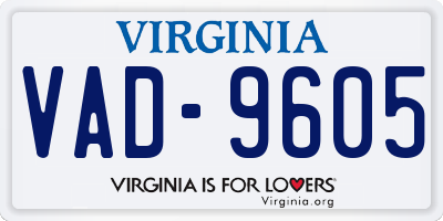 VA license plate VAD9605