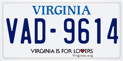 VA license plate VAD9614
