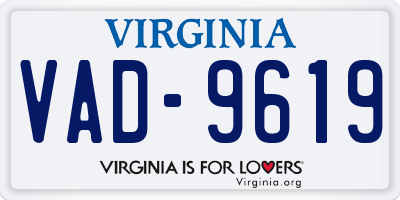 VA license plate VAD9619