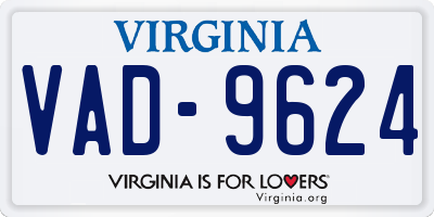 VA license plate VAD9624