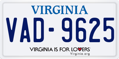 VA license plate VAD9625