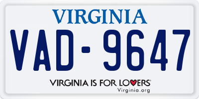 VA license plate VAD9647