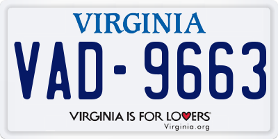 VA license plate VAD9663