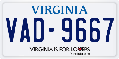 VA license plate VAD9667