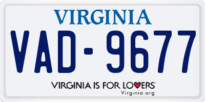 VA license plate VAD9677