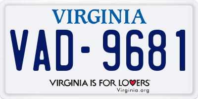 VA license plate VAD9681