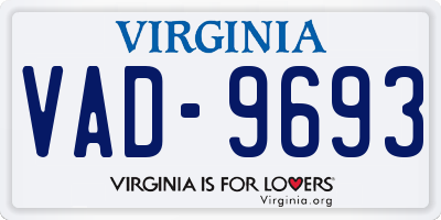 VA license plate VAD9693