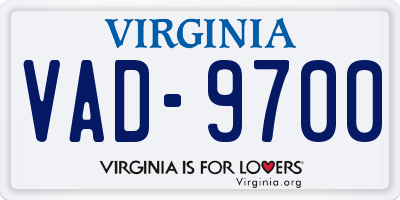 VA license plate VAD9700