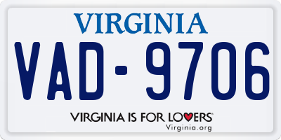 VA license plate VAD9706