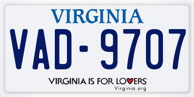 VA license plate VAD9707