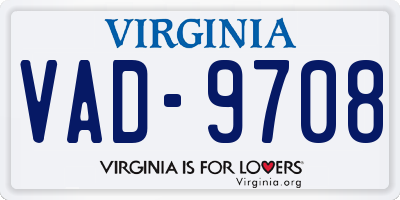 VA license plate VAD9708
