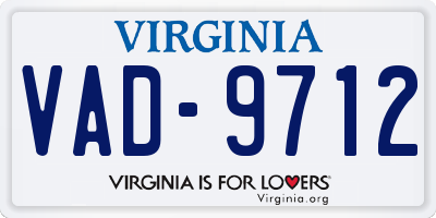 VA license plate VAD9712
