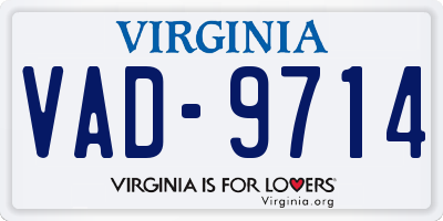 VA license plate VAD9714