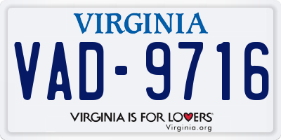 VA license plate VAD9716