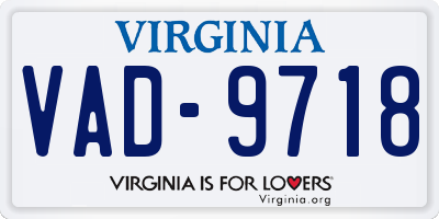 VA license plate VAD9718