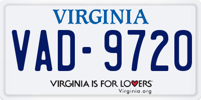 VA license plate VAD9720