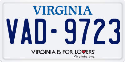 VA license plate VAD9723