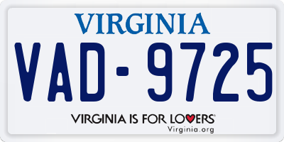 VA license plate VAD9725