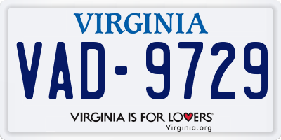 VA license plate VAD9729
