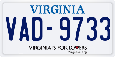 VA license plate VAD9733