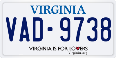 VA license plate VAD9738