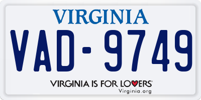 VA license plate VAD9749
