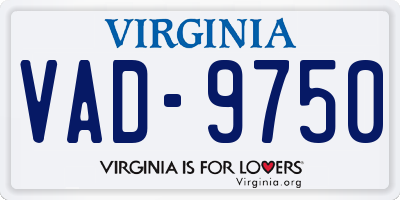 VA license plate VAD9750