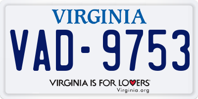 VA license plate VAD9753