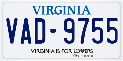 VA license plate VAD9755
