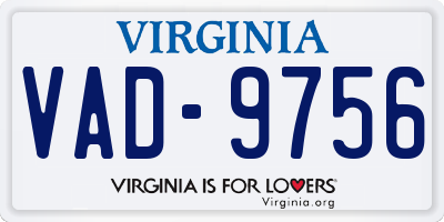 VA license plate VAD9756