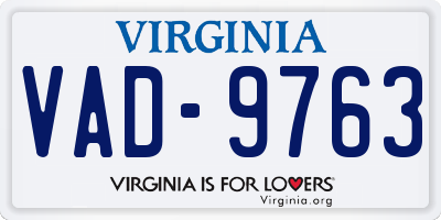 VA license plate VAD9763