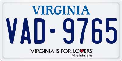 VA license plate VAD9765