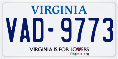 VA license plate VAD9773