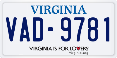 VA license plate VAD9781