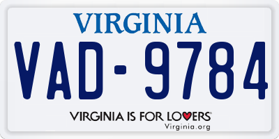 VA license plate VAD9784
