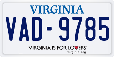 VA license plate VAD9785