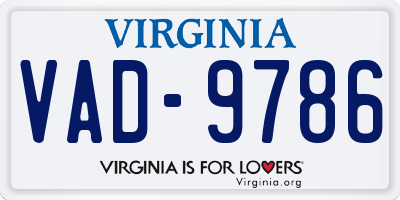 VA license plate VAD9786
