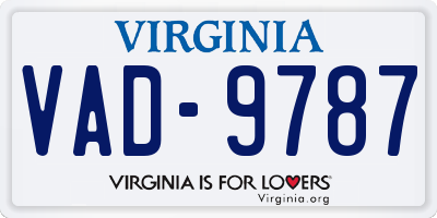 VA license plate VAD9787
