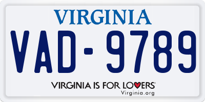 VA license plate VAD9789