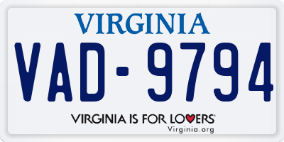 VA license plate VAD9794